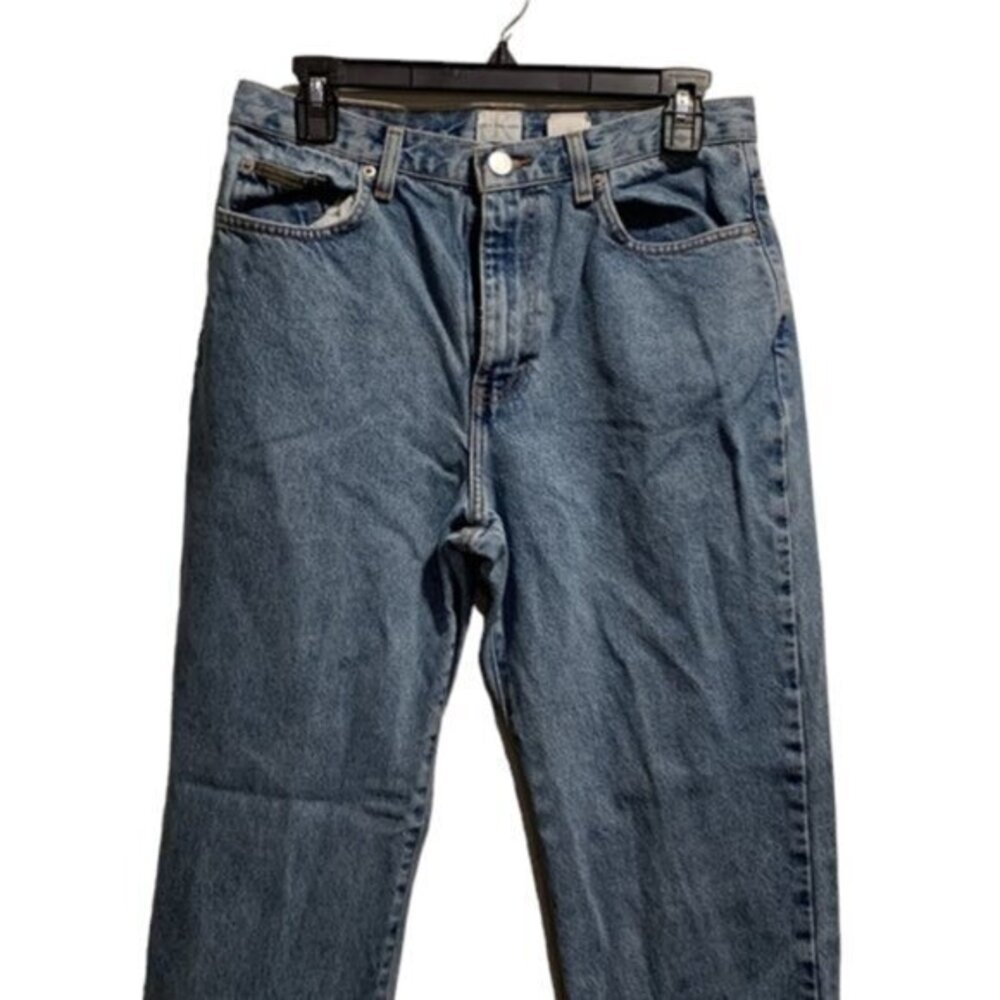 Vintage Calvin Klein Denim Blue Stone Wash High Rise 11" Ankle Jeans Size 8 GUC